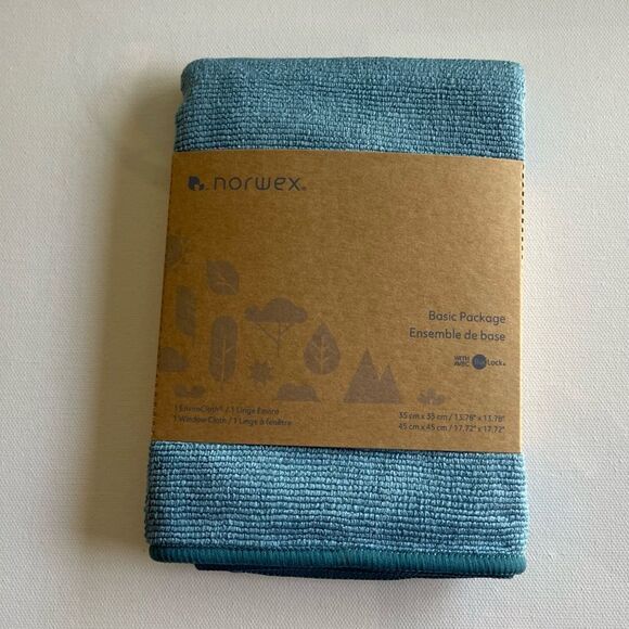 Norwex Enviro Cloth and Window Cloth Basic Package Leaves & Teal NWT - Picture 10 of 14